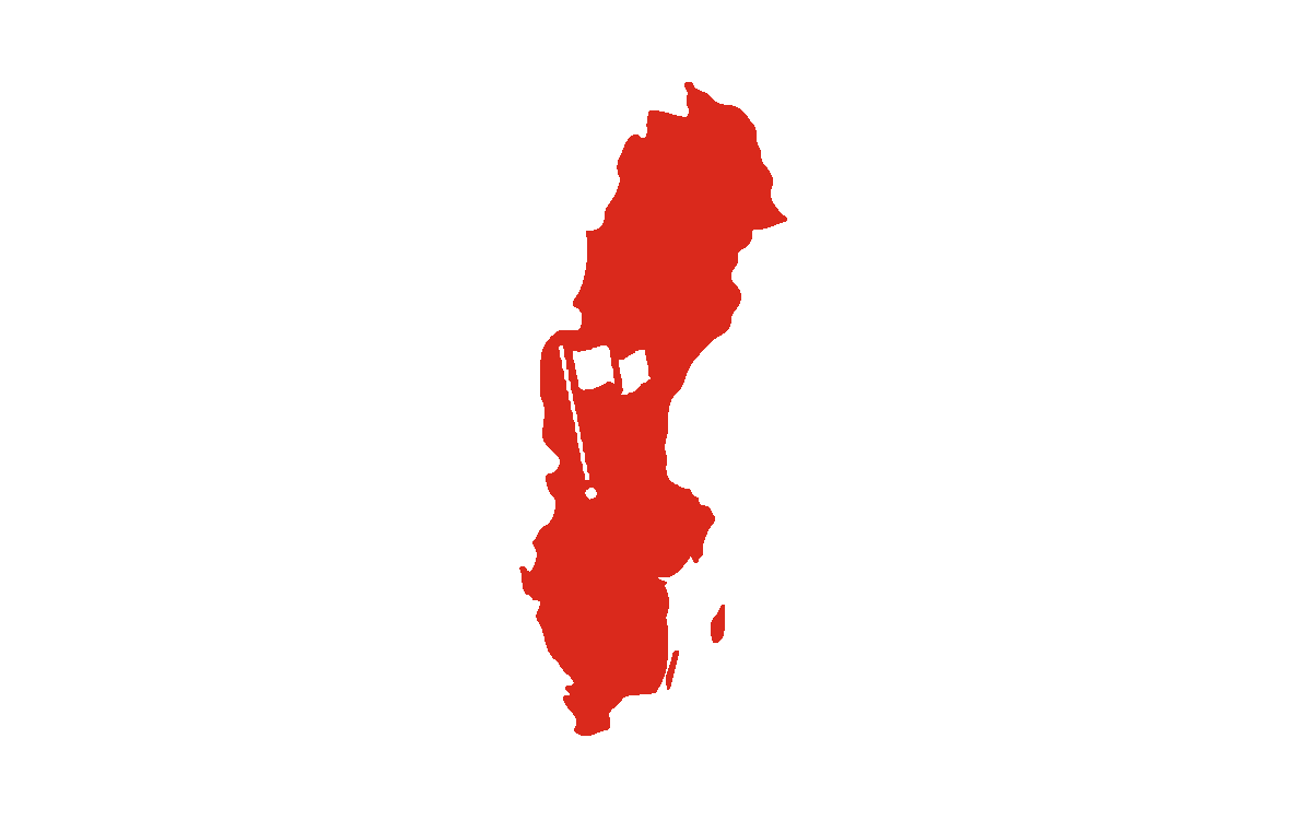 Sverigekarta med flagga i Vansbro