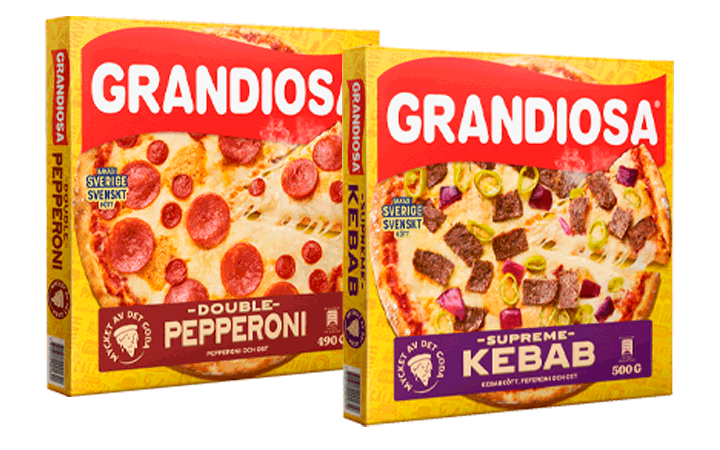 Grandiosa Våra Större Klassiker – Double Pepperoni och Supreme Kebab