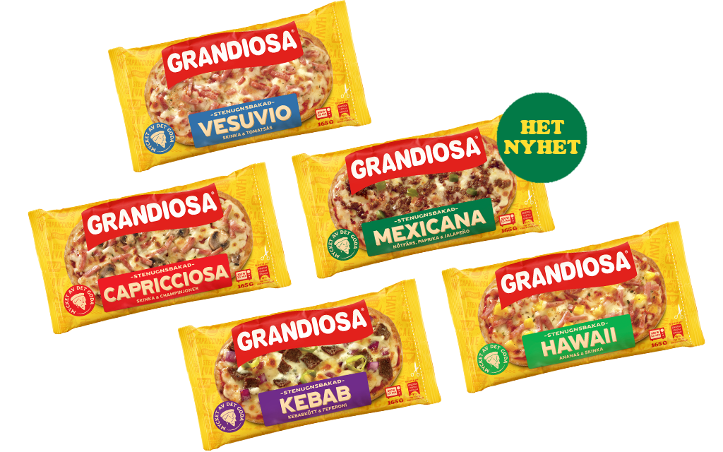 Grandiosa minipizzor packshots